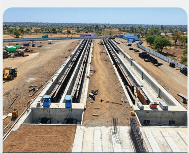 Delhi-Mumbai Expressway girder formwork in casting yard